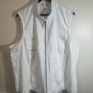 CJ Banks White Textured Vest Size 3X